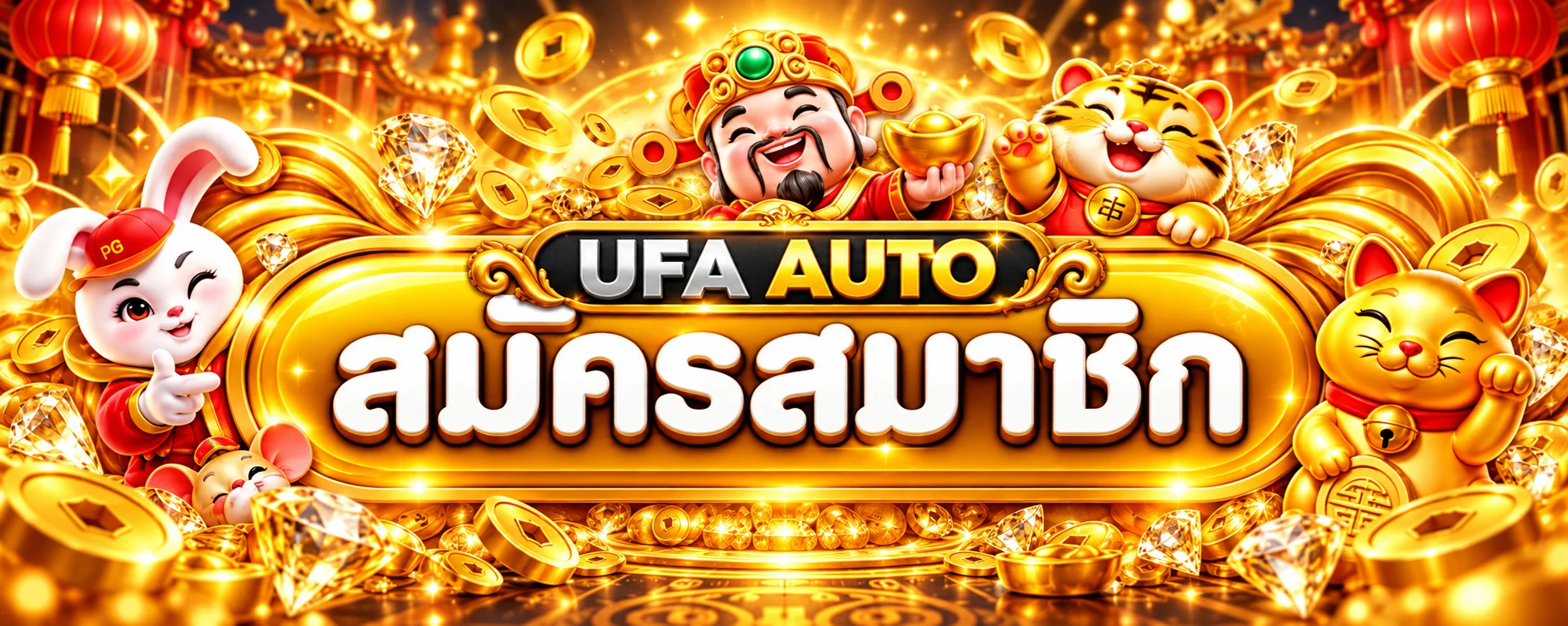 แบนเนอร์สมัครสมาชิกและทางเข้า UFA AUTO